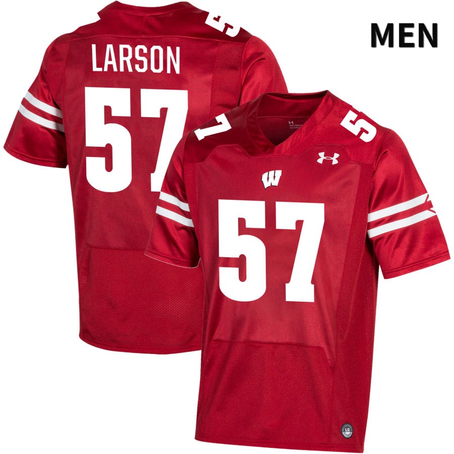 Wisconsin Badgers Men's #57 Luna Larson NCAA Under Armour Authentic Red NIL 2022 College Stitched Football Jersey HH40L52OC